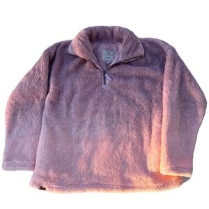 Simply Southern Womens Sherpa Pullover L Pink Ombré Cozy Comfort Outdoor Hiking
